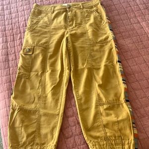 Anthropologie Mustard Cargo Pants with a Twist